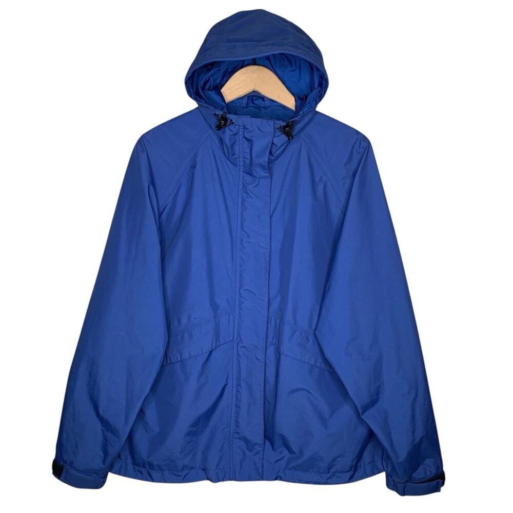 Cabela's Gore Tex Rain Jacket L Blue Waterproof Hooded Granola Gorpcore Shell